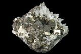 Cubic Pyrite, Chalcopyrite and Quartz Crystal Association - Peru #136198-3